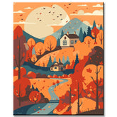 Autumn landscape - painting by numbers